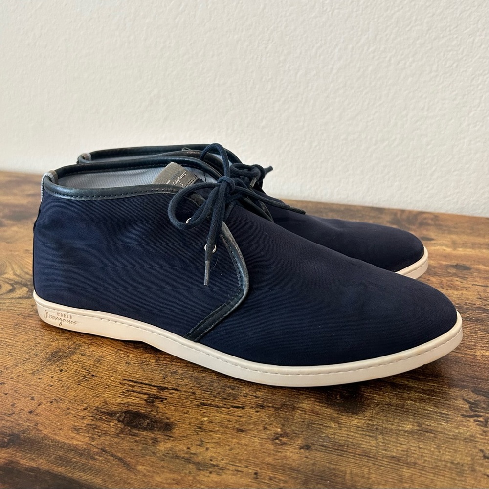 Salvatore Ferragamo Dark Blue Chukka Boots